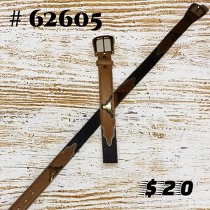 Long horn leather belt